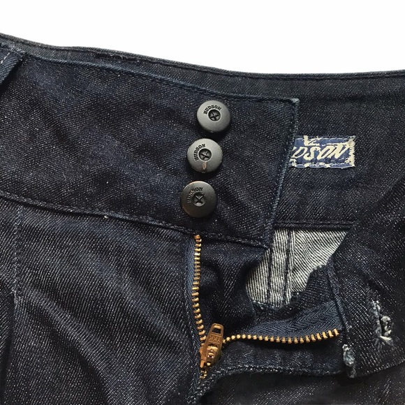 Hudson Size 28 Blue High Rise Pleated Cuffed Denim Shorts - Picture 3 of 8